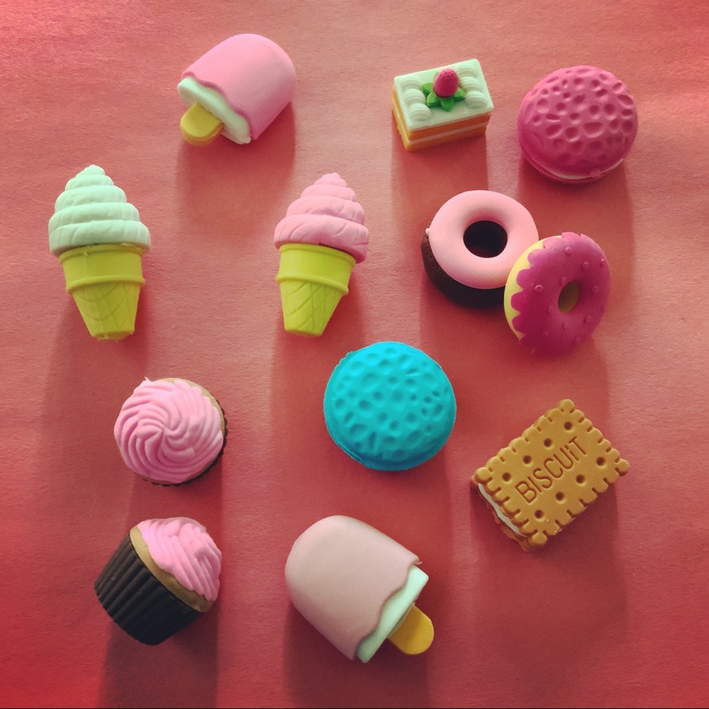 Cute pastry erasers bundles or whole set purchase